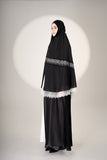 PRE-ORDER: Mini Telekung ARJANA Zaheen in Black with Swarovski Crystal