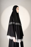 PRE-ORDER: Mini Telekung ARJANA Zaheen in Black with Swarovski Crystal