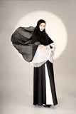 PRE-ORDER: Mini Telekung ARJANA Zaheen in Black with Swarovski Crystal