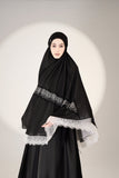 PRE-ORDER: Mini Telekung ARJANA Zaheen in Black with Swarovski Crystal
