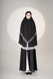 PRE-ORDER: Mini Telekung ARJANA Batrisyia in Black with Swarovski Crystal