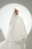PRE-ORDER: Mini Telekung ARJANA Zaheen in White with Swarovski Crystal