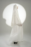 PRE-ORDER: Mini Telekung ARJANA Zaheen in White with Swarovski Crystal