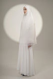 PRE-ORDER: Mini Telekung ARJANA Batrisyia in White with Swarovski Crystal
