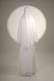 PRE-ORDER: Mini Telekung ARJANA Batrisyia in White with Swarovski Crystal