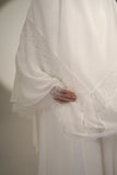 PRE-ORDER: Mini Telekung ARJANA Batrisyia in White with Swarovski Crystal