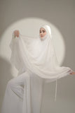 PRE-ORDER: Mini Telekung ARJANA Batrisyia in White with Swarovski Crystal